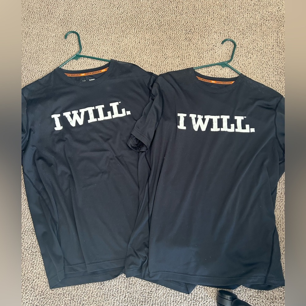 Under Armour Men’s Tough Mudder T Shirts, lot of 2